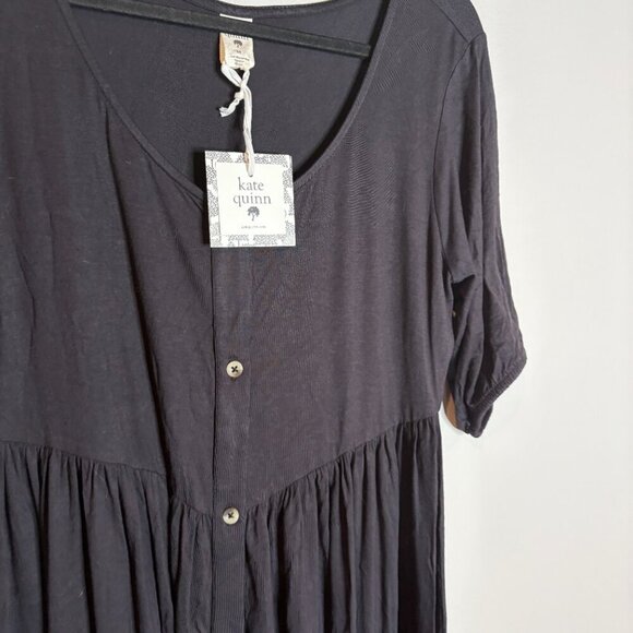 NWT Kate Quinn black bamboo babydoll dress - Picture 2 of 4